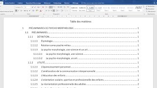 Créer une TABLE DES MATIÈRES automatique Cours WORD  Numérotation des titres  STYLES [upl. by Wade203]