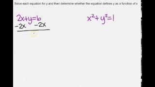 Determine if an equation defines y as a function of x [upl. by Ahsilat]