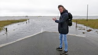 The causeway to Holy Island Lindisfarne [upl. by Algie]