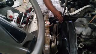 replace crankshaft oil seal front  replace timing belt4d56 [upl. by Flinn]