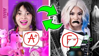 WHAT IF WEDNESDAY amp ENID SWAP BODY  GOOD VS BAD ADDAMS FAMILY SITUATIONS BY CRAFTY HACKS PLUS [upl. by Gerdy]