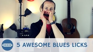 5 Awesome Intermediate Blues Harmonica Licks on C harmonica [upl. by Faber]