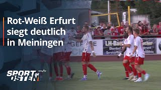 Nach Anlaufschwierigkeiten RotWeiß Erfurt siegt deutlich in Meiningen  Sport im Osten [upl. by Dionysus979]