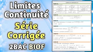 Série dexercices sur les Limites et Continuité 2Bac SM  PC [upl. by Atiniuq]