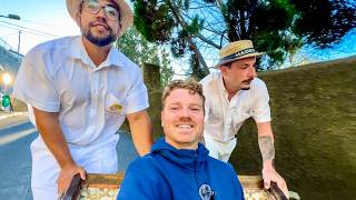 FUNCHAL TOBOGGAN RIDE in Monte MADEIRA 🇵🇹 [upl. by Lletnwahs]