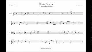 Opera Carmen Partitura del Toreador Flauta Saxofón Violín Clarinete Saxofón Tenor y Trompeta [upl. by Ert]