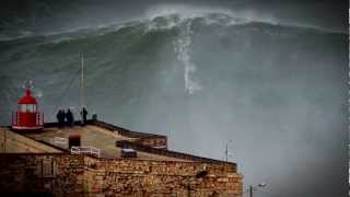 100ft World Record Wave Garrett McNamara Surfing Nazare Portugal [upl. by Nylyrehc502]