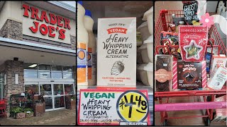 Trader Joes New Vegan Whipping Cream Taste Test and Seasonal Grocery Haul TraderJoes dairyfree [upl. by Yadnus]