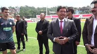 HCM Shri Conrad K Sangma meets the players of the NorthEast United FC winners of Durand Cup 2024 [upl. by Cherie686]