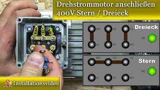 Elektromotor anschließen  Drehstrommotor anschließen 400V Stern  Dreieck [upl. by Margot]