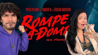 REACCIÓN a Rompe La Dompe Video Oficial  Peso Pluma Junior H Oscar Maydon [upl. by Rustin]