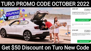 Turo Promo Codes October 2022  Get 50 Discount on Turo  New Turo Coupon Code [upl. by Roshan708]