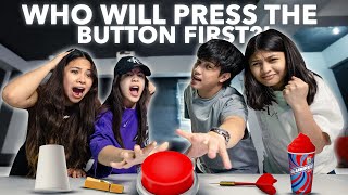 FIRST To Press The Button Challenge Paunahan  Ranz And Niana [upl. by Henigman398]