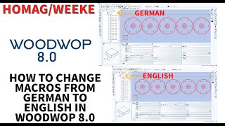 HOW TO CHANGE MACROS FROM GERMAN TO ENGLISH IN WOODWOP 80 [upl. by Coh]