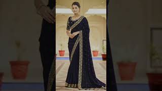 fancy black color saree blouse designs viralvideo fashion shortvideo saree youtubeshorts [upl. by Euqirrne562]