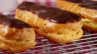 Chocolate Eclairs Recipe Demonstration  Joyofbakingcom [upl. by Eneleahcim]