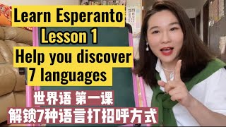 Learn amazing Esperanto Lesson 1 Discover 7 languages by the word SALUTON 世界语第一课：解锁7种语言打招呼方式！ [upl. by Irodim]