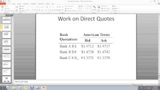 Triangular Arbitrage Step 2 cross rates [upl. by Rabka]