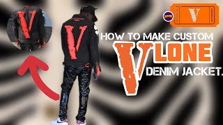 1 of 1🔥How to make the best VLONE denim jacket custom Tutorial custommade tutorial design [upl. by Shanan]