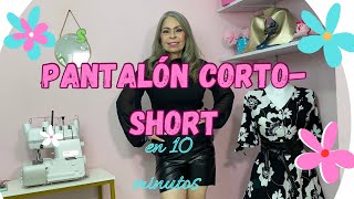 Pantalón cortoshort en cuerina en 10 minutos [upl. by Aivatahs]