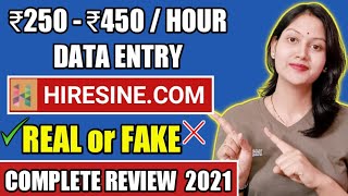 DATA ENTRY JOBS ONLINE ⌨️  TYPING JOBS ONLINE  HIRESINE HIRESINE REAL OR FAKE LATEST REVIEW 2021 [upl. by Hutchins723]