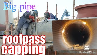 stick welding big pipe root to capping weld [upl. by Kenay]