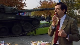 Tank DESTROYS Mr Beans Car  Mr Bean Live Action  Funny Clips  Mr Bean [upl. by Akeimat]