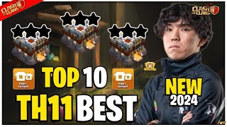 TOP 10  NEW BEST TH11 WAR BASE LINK 2024 TH11 ANTI 2 STAR WAR BASE 2024 TH11 BASE CLASH OF CLANS [upl. by Lessirg767]