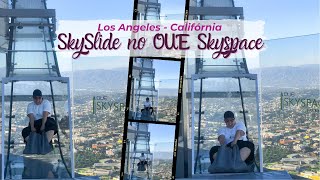 SkySlide o escorregador de vidro do OUE Skyspace em Los Angeles na Califórnia Shorts [upl. by Lefton]