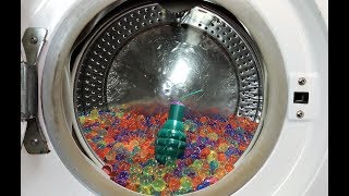 Experiment  Orbeez and Big Firecrackers  in a Washing Machine [upl. by Fanchie]