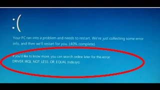 how to fix driverirqlnotlessorequal windows 10driverirqlnotlessorequal windows 10 [upl. by Marinelli]