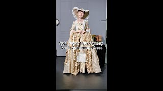 Gold Floral 18th Century Marie Antoinette Dress Historical Costume [upl. by Odrarej591]