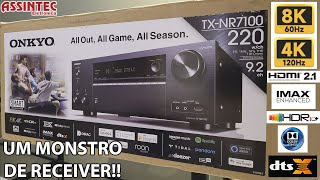 TESTEI O RECEIVER ONKYO 8K TXNR7100 THX CERTIFICADO [upl. by Viviyan902]