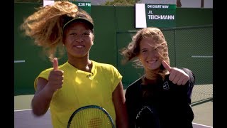 Naomi Osaka learns the Tweener with Daria Kasatkina  Indian Wells 2018 [upl. by Fortunia]