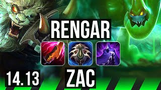 RENGAR vs ZAC JGL  69 winrate 1637 Legendary  EUW Diamond  1413 [upl. by Vivl565]