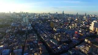 Bangkok City Aerial Stock Footage [upl. by Dyson]