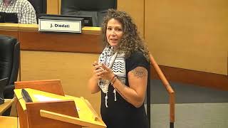 Michelle Zubrinich to Niagara Regional Council Against AntiDemocratic Rules Blocking Palestine Jul25 [upl. by Anilorak32]