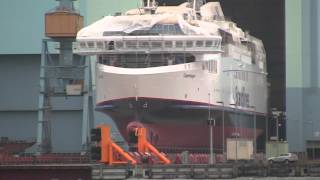 EXKLUSIV Rollout der 2 Scandlines Fähre Copenhagen  Volkswerft Stralsund 442012 [upl. by Millham]