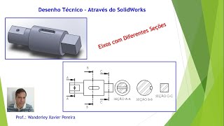 7º Tutorial  Desenho Técnico Através do SolidWorksEixos com diferentes seções [upl. by Ayota431]