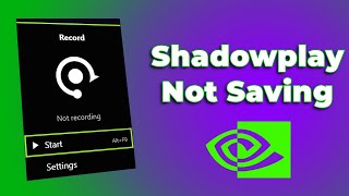 How to fix Shadowplay not Saving  Recording clips2024 Full Guide✅ [upl. by Kordula]