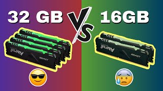 Is 32GB RAM a SCAM Myth Solved after testing 32GB 16GB amp 8GB RAM l RAM Performance Test [upl. by Korwun8]