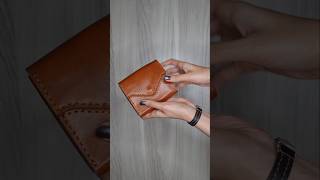 Leather card wallet cardwallet wallet DIY handmade leather caspialeather leathercraft [upl. by Sicular]