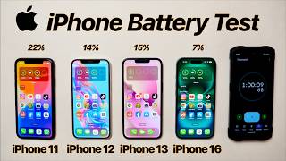 iPhone 11 vs 12 vs 13 vs 16 BATTERY TEST [upl. by Naivatco]