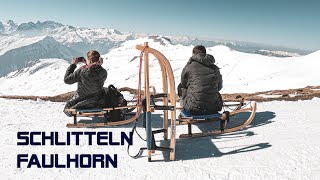 Schlitteln in Grindelwald vom Faulhorn zur Bussalp Längste Schlittel Piste der Welt [upl. by Weisburgh]