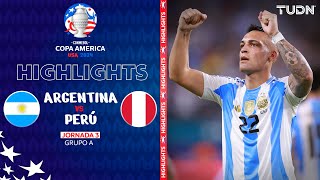 HIGHLIGHTS  Argentina vs Perú  Copa América 2024  J3  TUDN [upl. by Helali579]