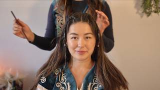 ASMR Careful amp Perfectionistic Hair Stying amp Adjustments for Ediya Kazakh Style Real Person [upl. by Ahsikahs150]