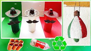 Adornos para el 15 de SEPTIEMBRE CON RECICLAJE 🥳🇲🇽decoración mexicanaDIY manualidades [upl. by Mariandi304]