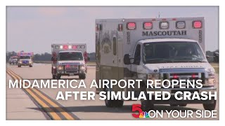 MidAmerica Airport reopens after simulated crash training [upl. by Darnell]