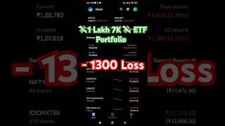 💸1 Lakh 7K💸 ETF Portfolio Live 1300 Loss  ETF Investing  ETF Returns  ETF Portfolio Review [upl. by Lyontine]