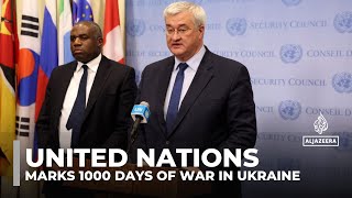 UN marks 1000 days of war in Ukraine calls for continued support amid ongoing aggression [upl. by Stanwin]